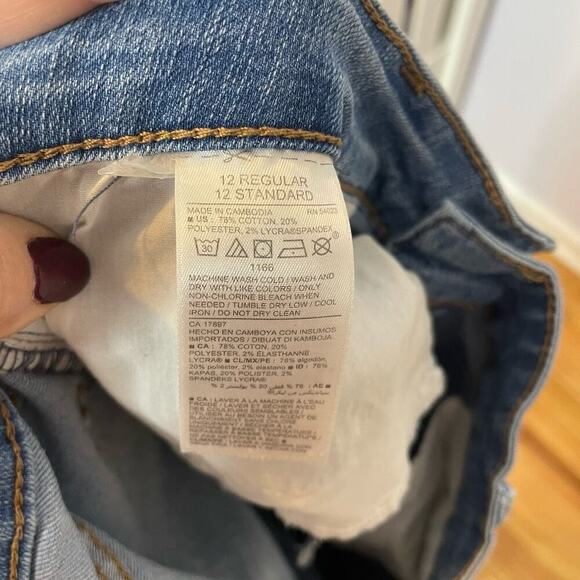 Hand reverse dyed painted flowers vines Jeans size 12 skinny - Picture 9 of 10